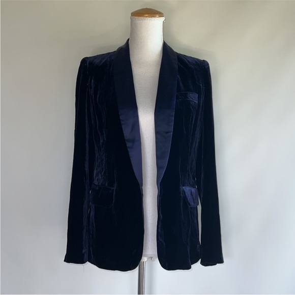NWT Joie Mehira H Velvet Shawl-Collar Blazer - sz 2 - Picture 2 of 6
